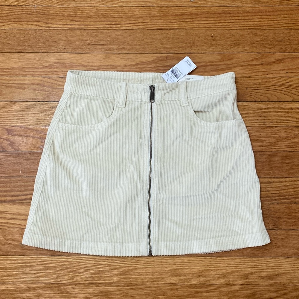Cream corduroy skirt